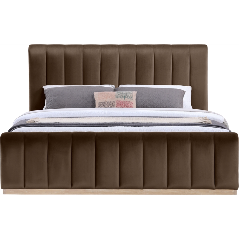 Meridian Furniture Amara Brown Velvet King Bed