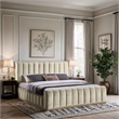 Meridian Furniture Amara Cream Velvet King Bed