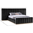 Meridian Furniture Amara Black Velvet Queen Bed with Added Panels