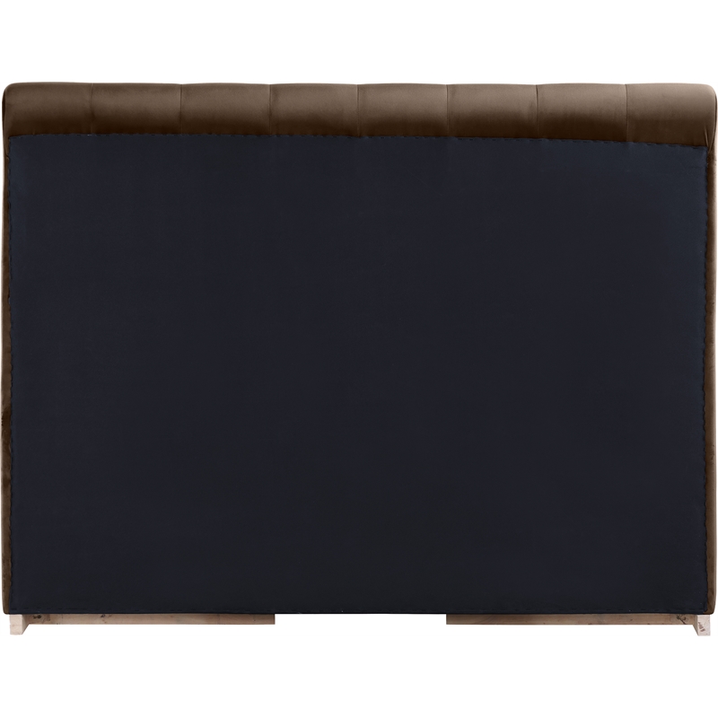 Meridian Furniture Amara Brown Velvet Queen Bed