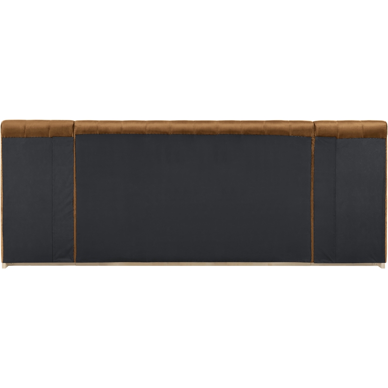 Meridian Furniture Amara Saddle Velvet King Bed with Added Panels