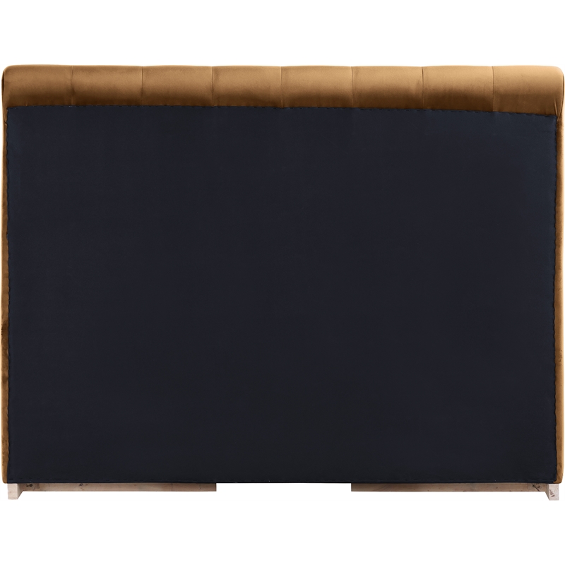 Meridian Furniture Amara Saddle Velvet Queen Bed