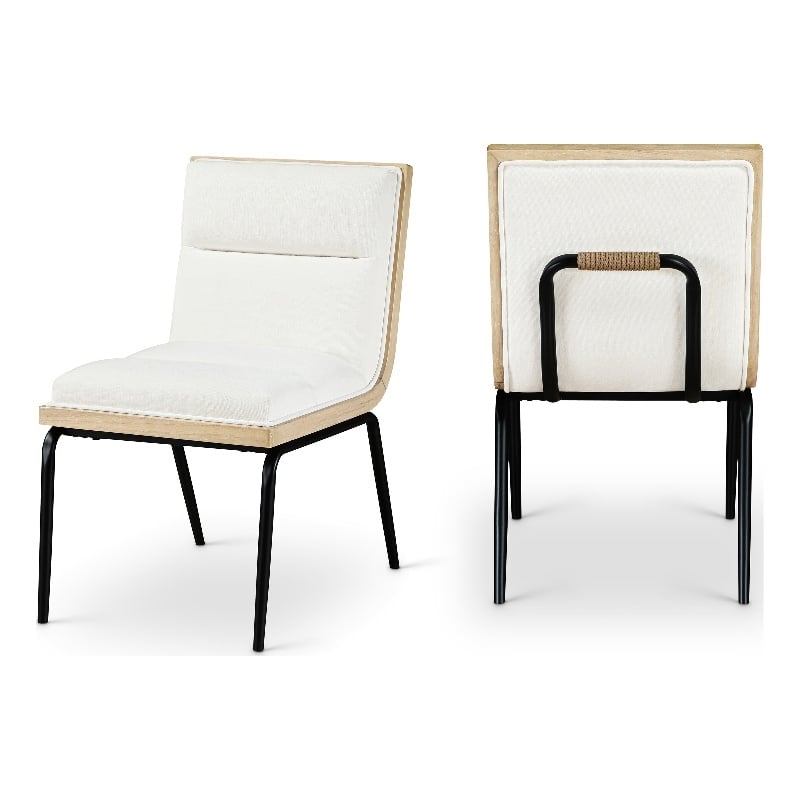 Meridian Furniture Viceroy Cream Polyester Dining Chair (Set of 2)