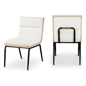Meridian Furniture Viceroy Cream Polyester Dining Chair (Set of 2)