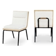 Meridian Furniture Viceroy Cream Polyester Dining Chair (Set of 2)