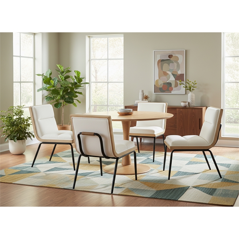 Meridian Furniture Viceroy Cream Polyester Dining Chair (Set of 2)