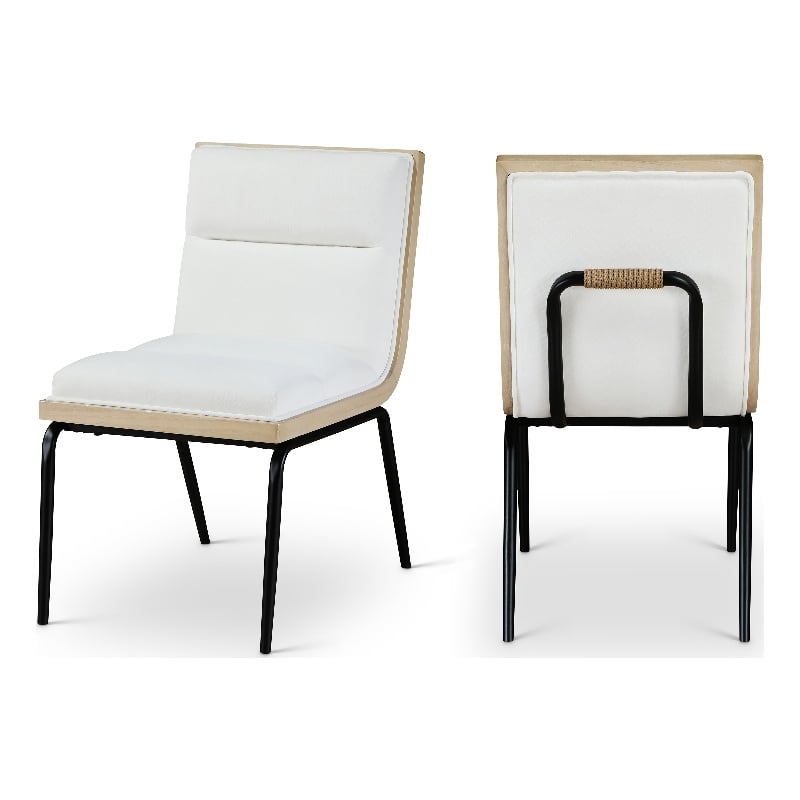 Meridian Furniture Viceroy Cream Polyester Dining Chair (Set of 2)