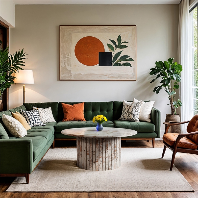 Meridian Furniture Genoa Cream Marble Coffee Table