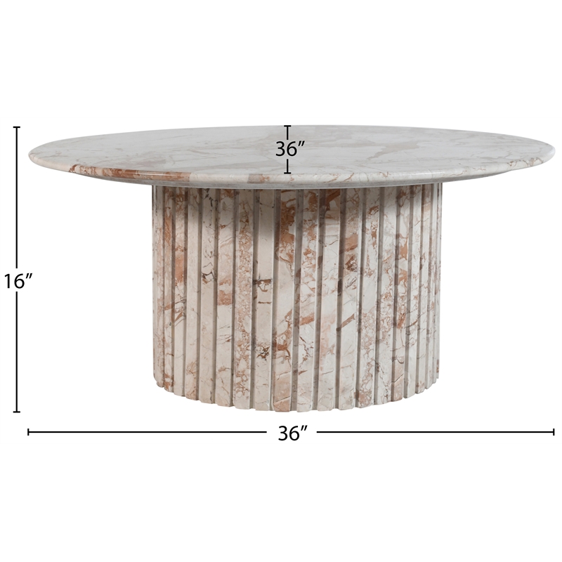 Meridian Furniture Genoa Cream Marble Coffee Table