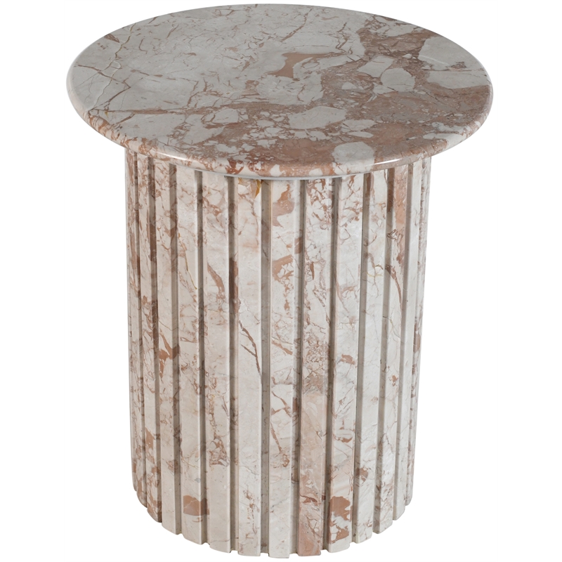 Meridian Furniture Genoa Cream Marble End Table