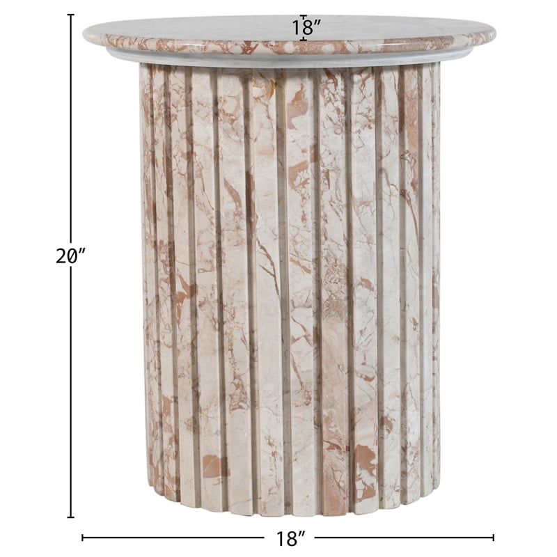 Meridian Furniture Genoa Cream Marble End Table