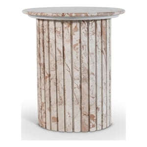 Meridian Furniture Genoa Cream Marble End Table
