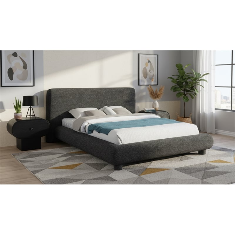 Meridian Furniture Blair Black Fabric Upholstered Full Bed