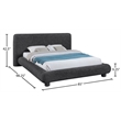 Meridian Furniture Blair Black Fabric Upholstered Queen Bed