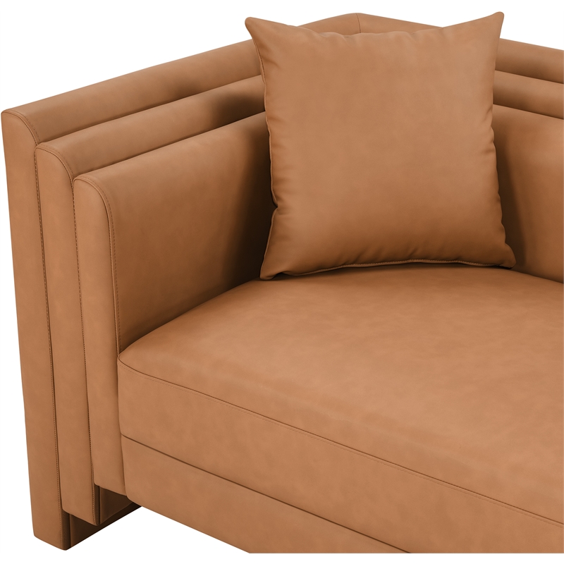 Meridian Furniture Everett Cognac Vegan Leather Upholstered Chair