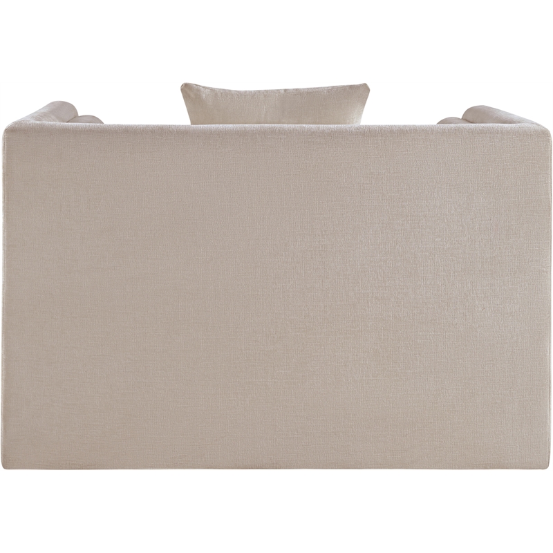 Meridian Furniture Everett Beige Chenille Fabric Upholstered Chair