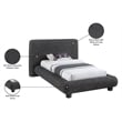 Meridian Furniture Blair Black Fabric Upholstered Twin Bed