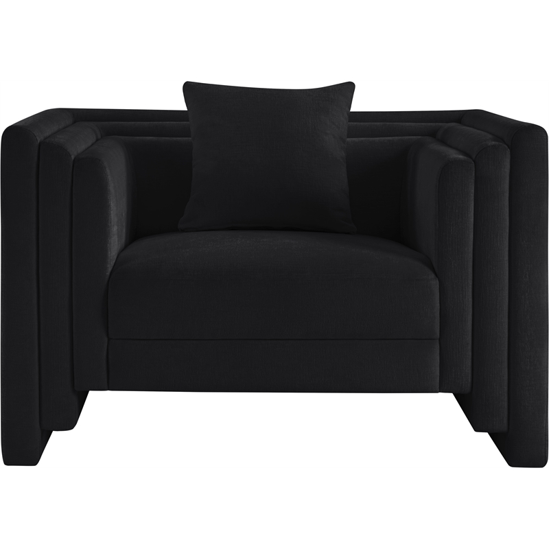Meridian Furniture Everett Black Chenille Fabric Upholstered Chair