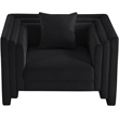 Meridian Furniture Everett Black Chenille Fabric Upholstered Chair