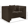 Meridian Furniture Everett Brown Chenille Fabric Upholstered Chair