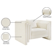 Meridian Furniture Everett Cream Chenille Fabric Upholstered Chair