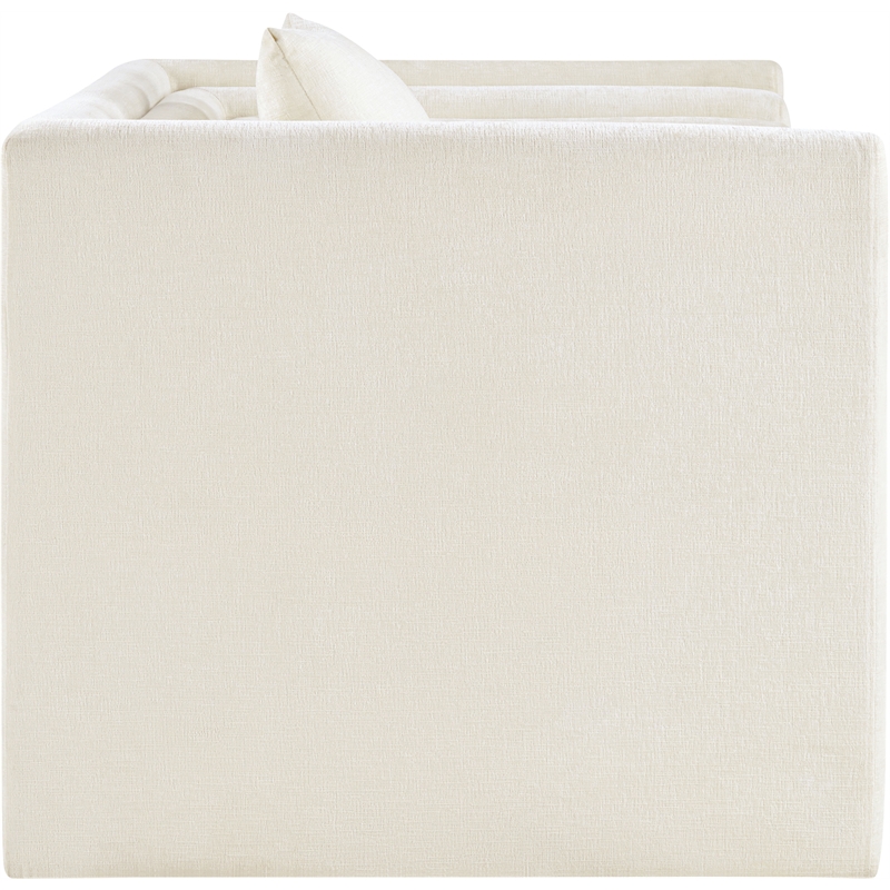 Meridian Furniture Everett Cream Chenille Fabric Upholstered Chair