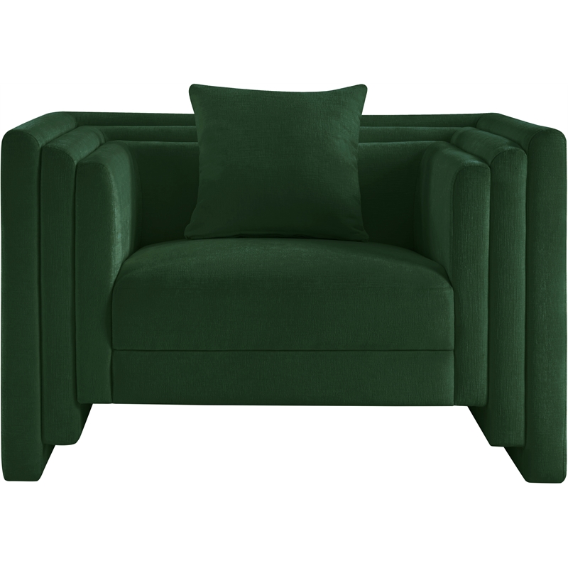 Meridian Furniture Everett Green Chenille Fabric Upholstered Chair