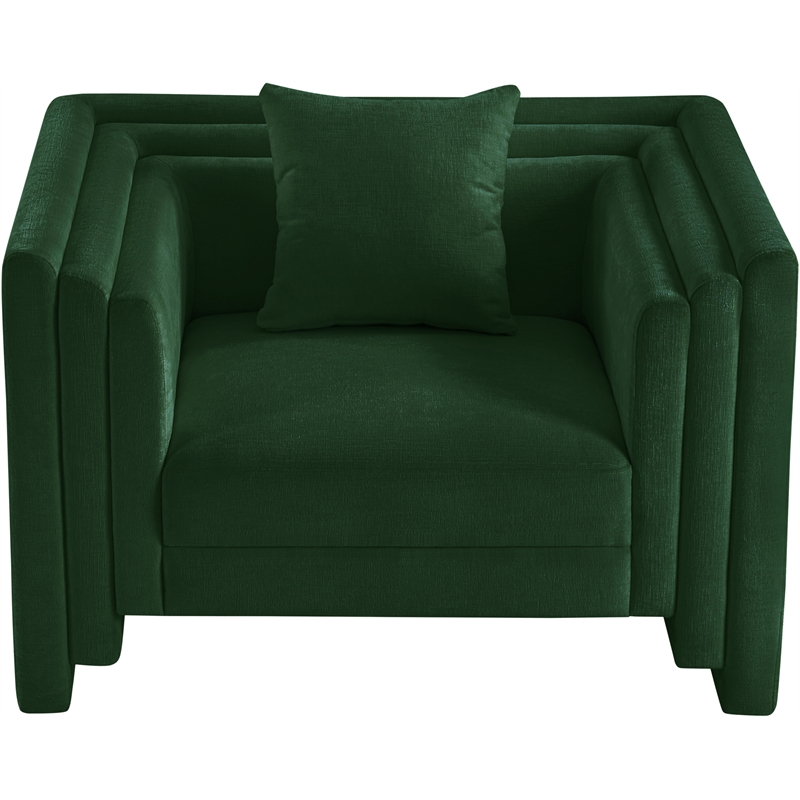 Meridian Furniture Everett Green Chenille Fabric Upholstered Chair
