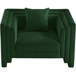 Meridian Furniture Everett Green Chenille Fabric Upholstered Chair