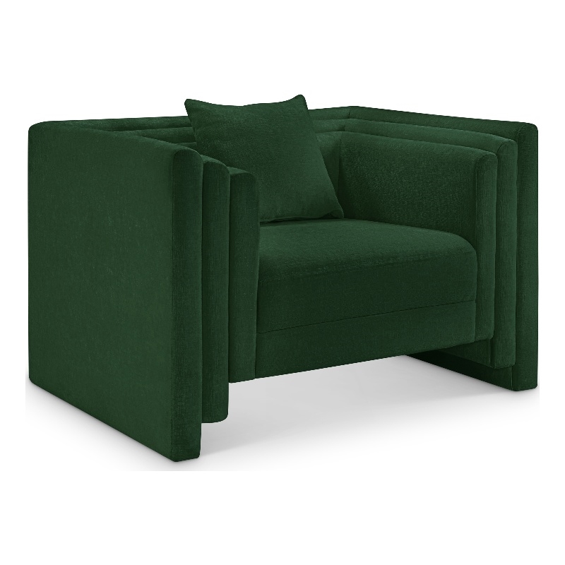 Meridian Furniture Everett Green Chenille Fabric Upholstered Chair