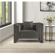 Meridian Furniture Everett Grey Chenille Fabric Upholstered Chair