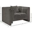 Meridian Furniture Everett Grey Chenille Fabric Upholstered Chair