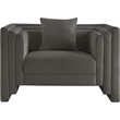 Meridian Furniture Everett Grey Chenille Fabric Upholstered Chair