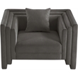 Meridian Furniture Everett Grey Chenille Fabric Upholstered Chair