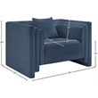 Meridian Furniture Everett Light Blue Chenille Fabric Upholstered Chair