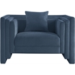 Meridian Furniture Everett Light Blue Chenille Fabric Upholstered Chair