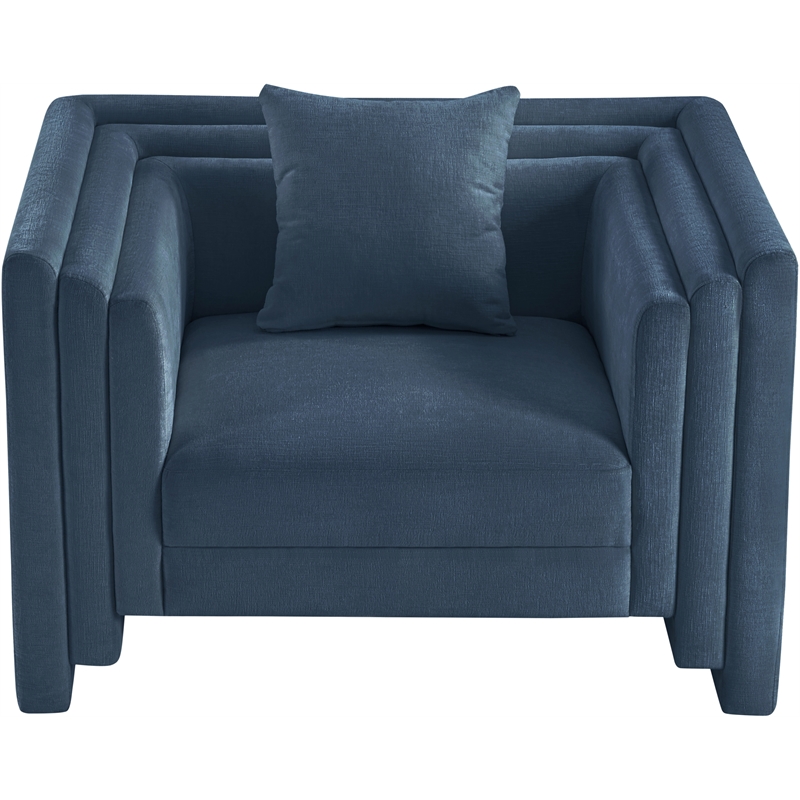 Meridian Furniture Everett Light Blue Chenille Fabric Upholstered Chair