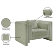 Meridian Furniture Everett Mint Chenille Fabric Upholstered Chair