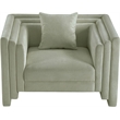 Meridian Furniture Everett Mint Chenille Fabric Upholstered Chair