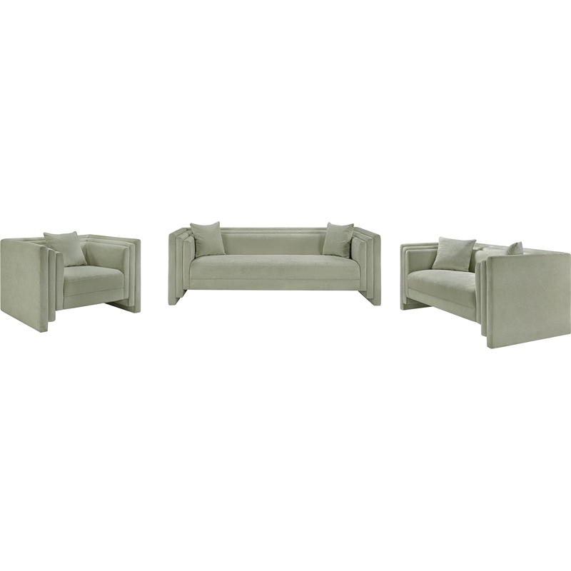 Meridian Furniture Everett Mint Chenille Fabric Upholstered Chair