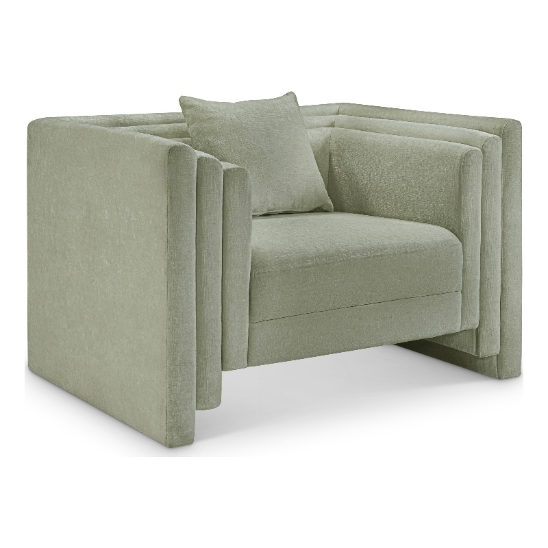 Meridian Furniture Everett Mint Chenille Fabric Upholstered Chair