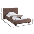 Meridian Furniture Blair Brown Chenille Fabric Upholstered Twin Bed