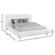 Meridian Furniture Blair Cream Chenille Fabric Upholstered Queen Bed