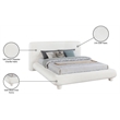 Meridian Furniture Blair Cream Chenille Fabric Upholstered Queen Bed