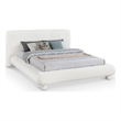 Meridian Furniture Blair Cream Chenille Fabric Upholstered Queen Bed