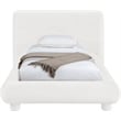 Meridian Furniture Blair Cream Chenille Fabric Upholstered Twin Bed