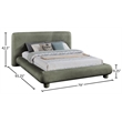 Meridian Furniture Blair Green Chenille Fabric Upholstered Full Bed