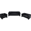 Meridian Furniture Everett Black Vegan Leather Upholstered Loveseat