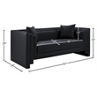 Meridian Furniture Everett Black Vegan Leather Upholstered Loveseat