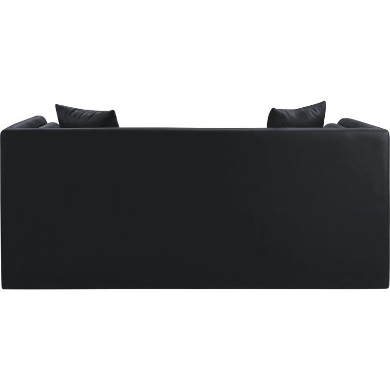 Meridian Furniture Everett Black Vegan Leather Upholstered Loveseat